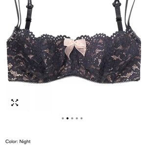Chic Black Lace Bra with Bow Detail